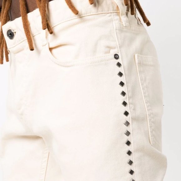 Velvet Heart Denim - Velvet Heart Edgy Studded White Skinny Jeans Sz 27